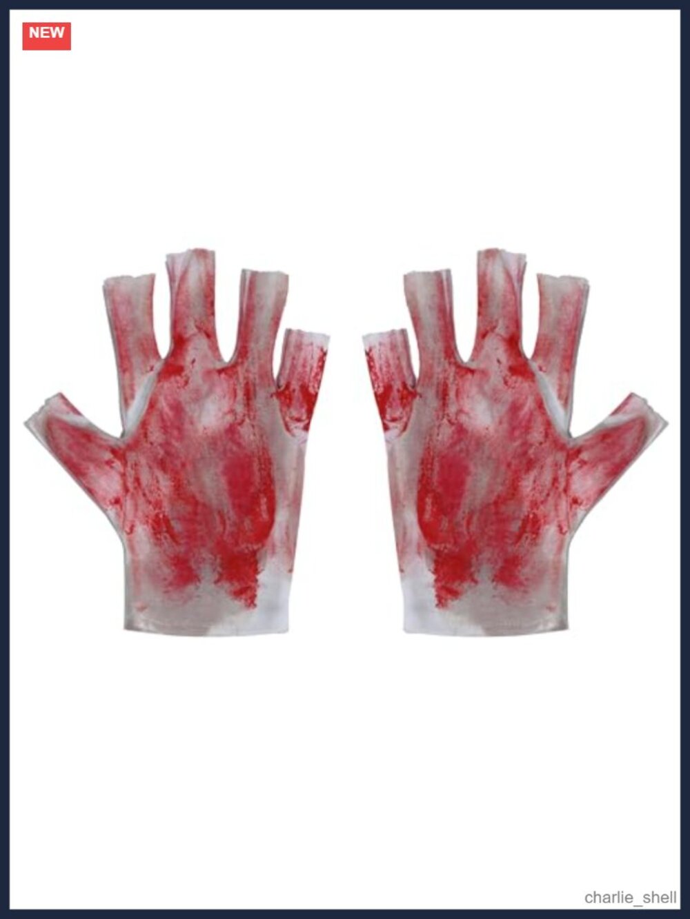 Distressed Fingerless Clown Gloves Bloody Halloween Cosplay Accessory